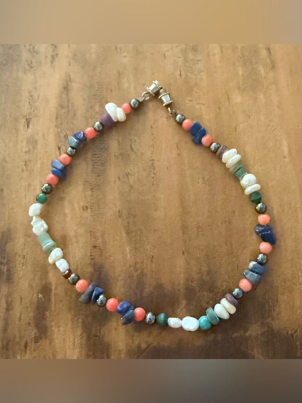 Carolyn Pollack Multicolor Beaded Bracelet with Coral, Blue and Green Accents